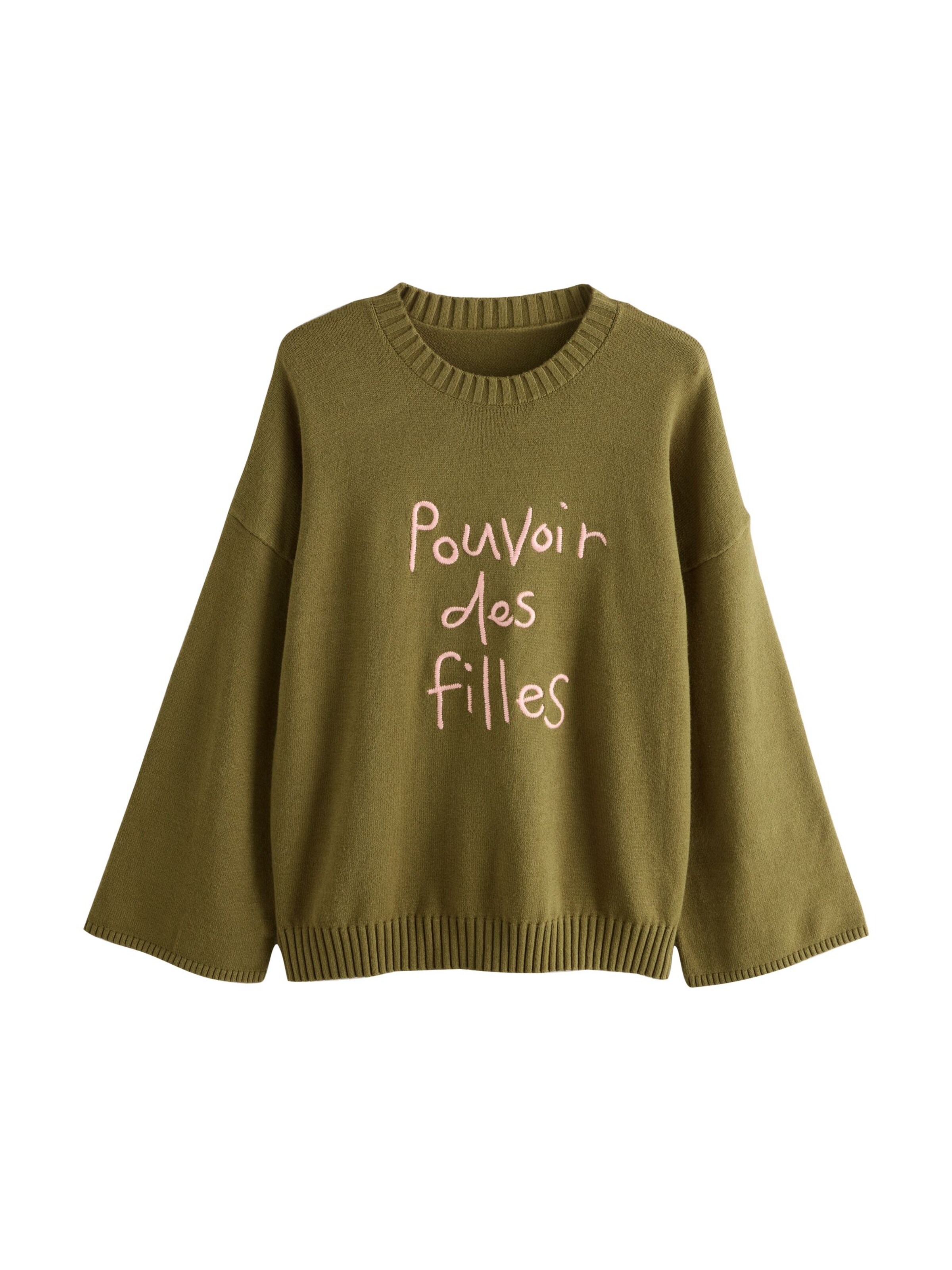 Rockett St George Свитер 'Pouvoir Des Filles' в Зеленый: спереди