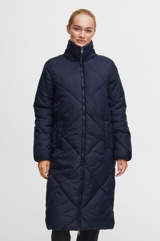 Oxmo Between-Seasons Coat 'Bonnie' in Blue: front