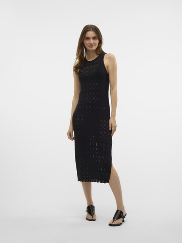 VERO MODA Strikkjole i sort: forside