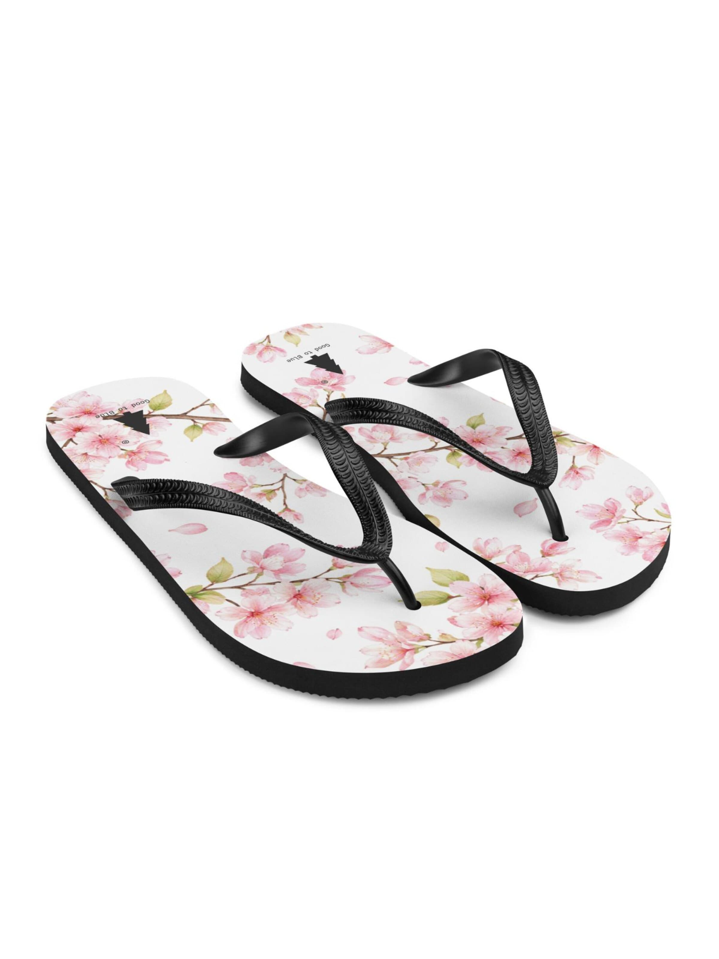 Good to Blue T-bar sandals 'Cherry Blossom' in White