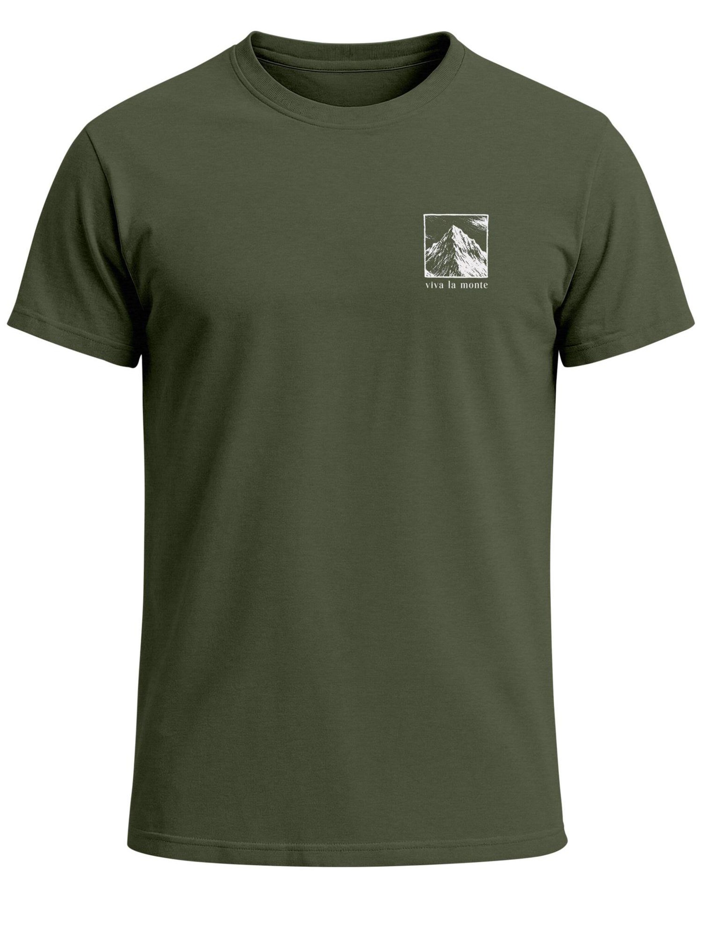Neverless Shirt 'viva la monte' in Green