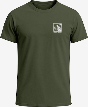 Neverless Shirt 'viva la monte' in Green: front