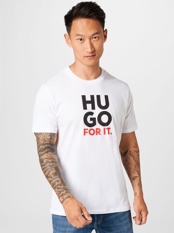 HUGO Red - Camiseta 'Dimentis' en blanco: frente