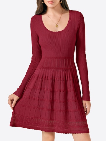 Imily Bela Pletené šaty - Červená