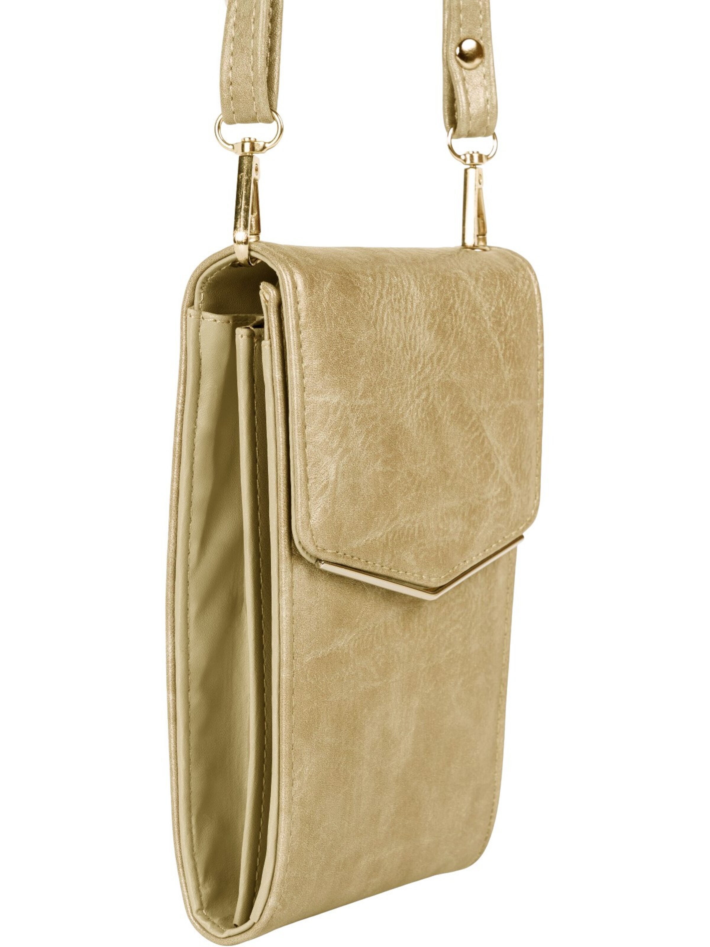 styleBREAKER Crossbody bag 'Mini Handy Umhängetasche' in Gold