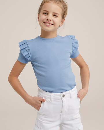 WE Fashion Shirt in Blauw: voorkant