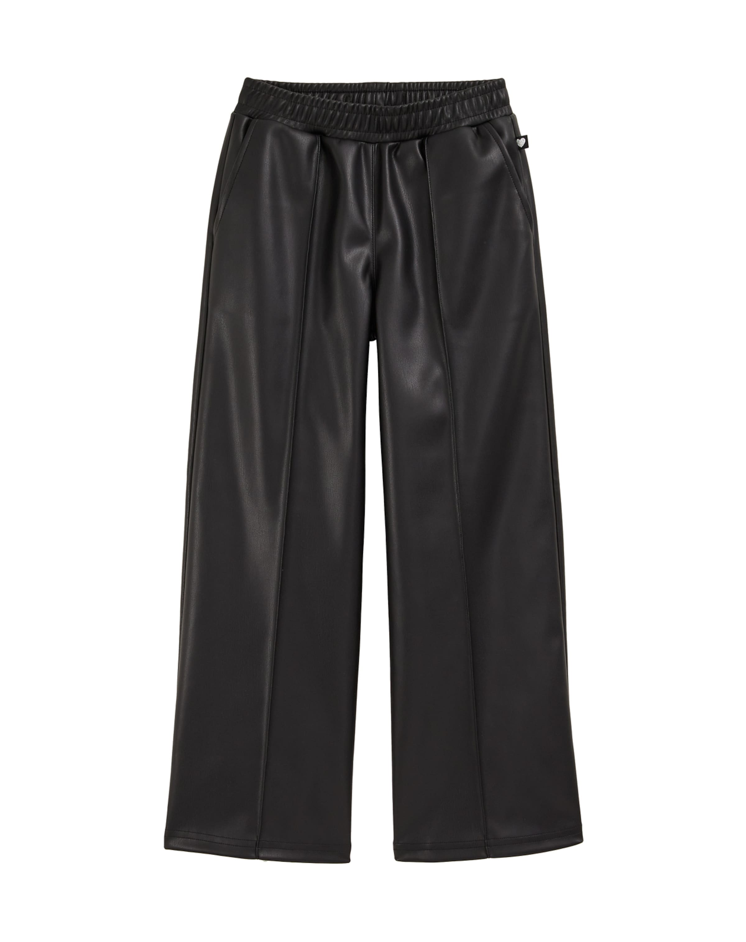 WE Fashion Regular Trousers in Black: front