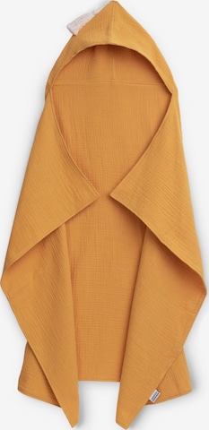 Räuberella Bathrobe 'Musselin Kapuzenhandtuch (75x100cm) Ocker' in Yellow: front