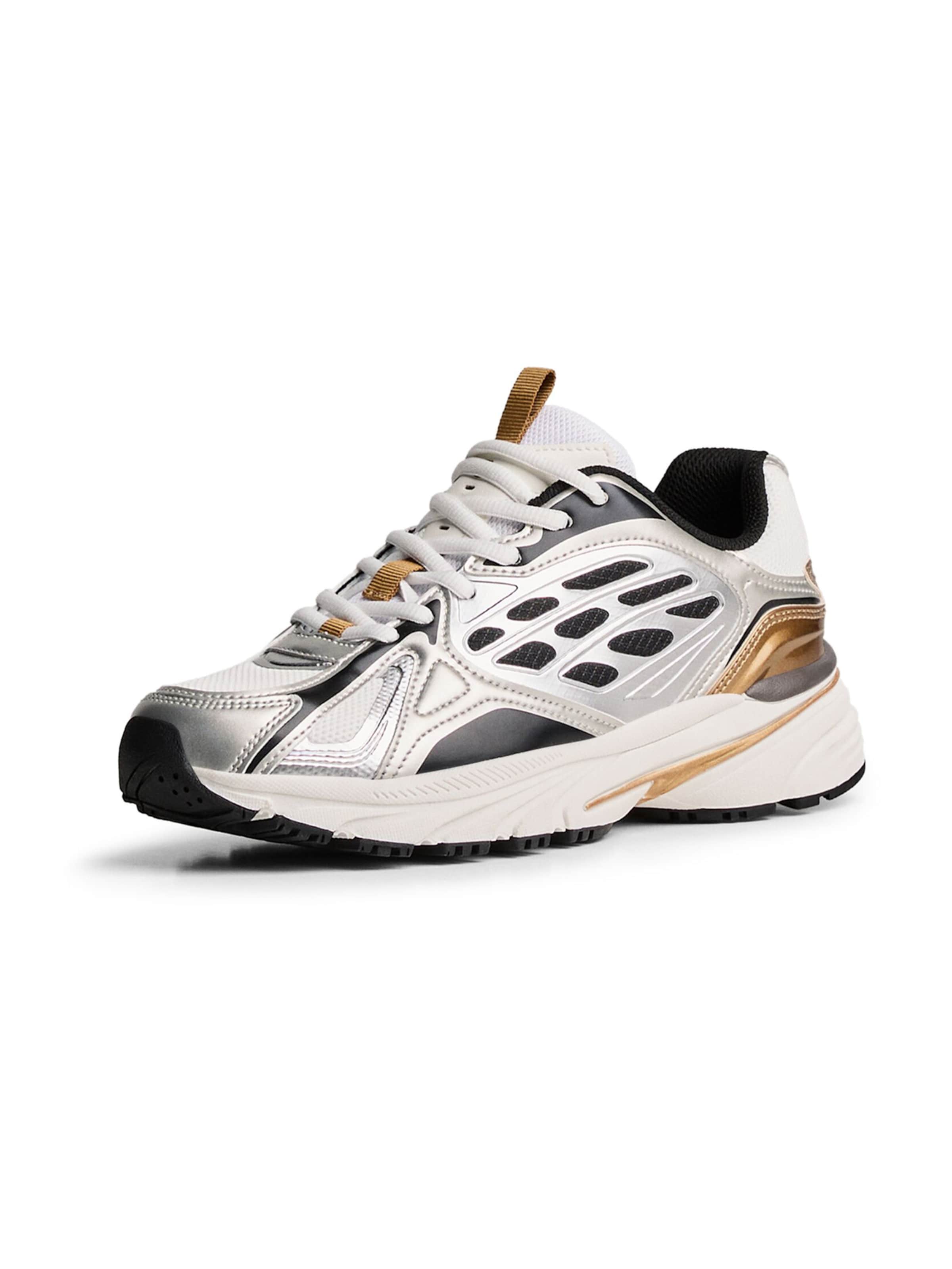 Bershka Sneaker in gold / schwarz / silber / weiß, Produktansicht