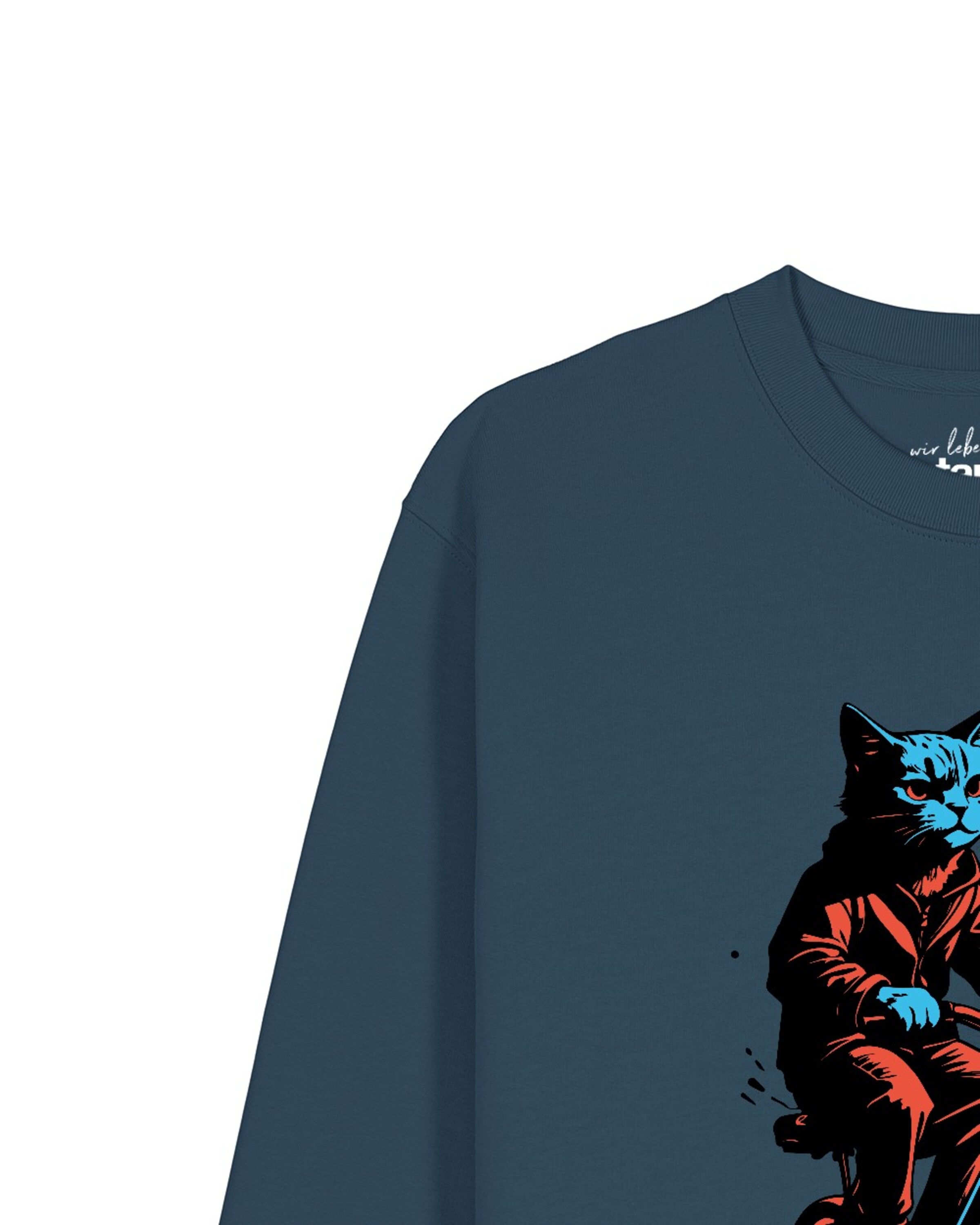 Sweat-shirt 'Katze auf Fahrrad' Watapparel en bleu