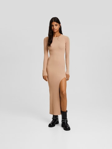 Bershka Knit dress in Beige