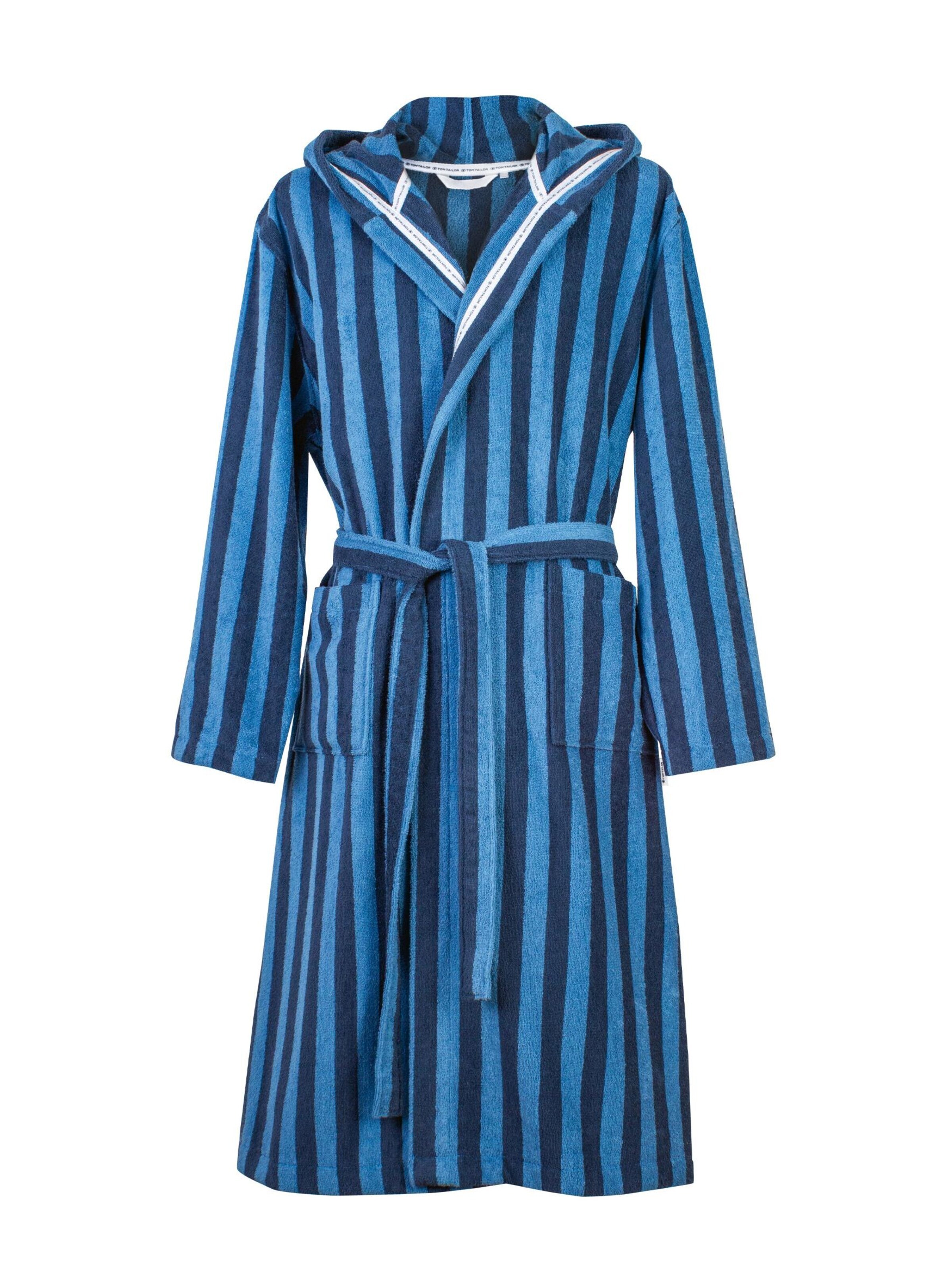 TOM TAILOR Long Bathrobe in Blue: front