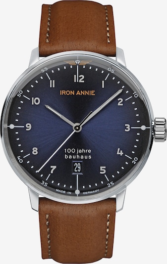 Iron Annie Analoog horloge 'Bauhaus' in de kleur Nachtblauw / Bruin / Zilver, Productweergave
