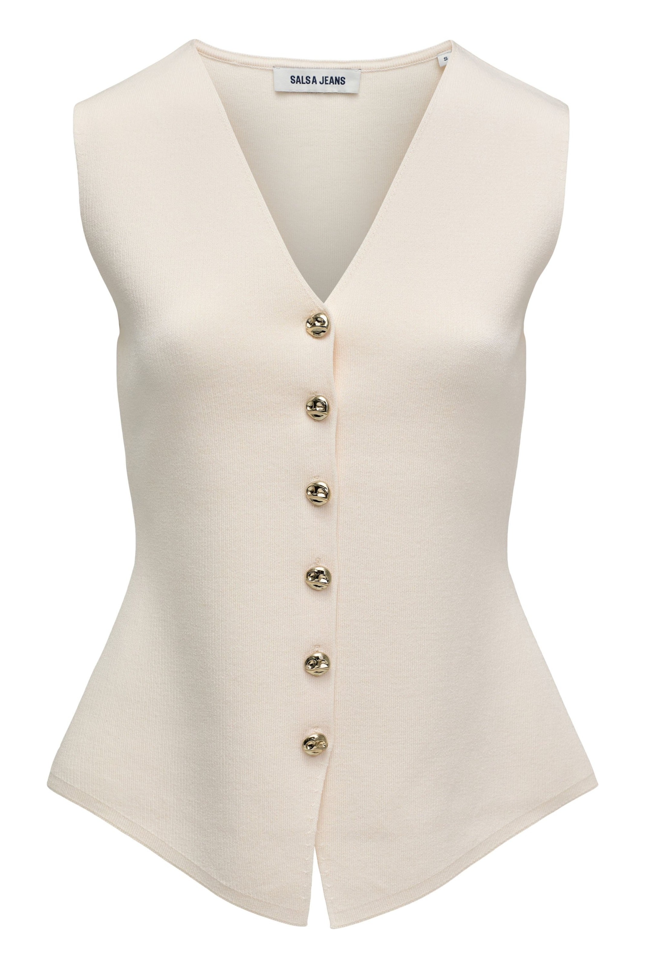 Salsa Jeans Vest in Beige: front