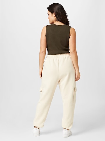 River Island Plus Tapered Cargobroek in Beige