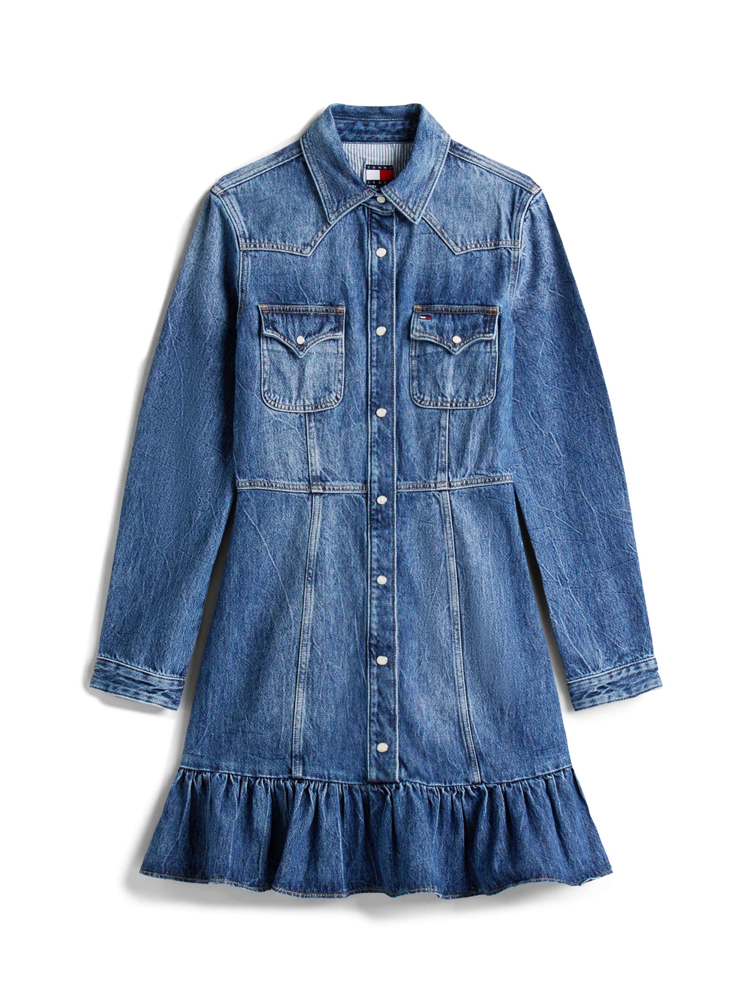 Abito camicia di Tommy Jeans in blu: frontale