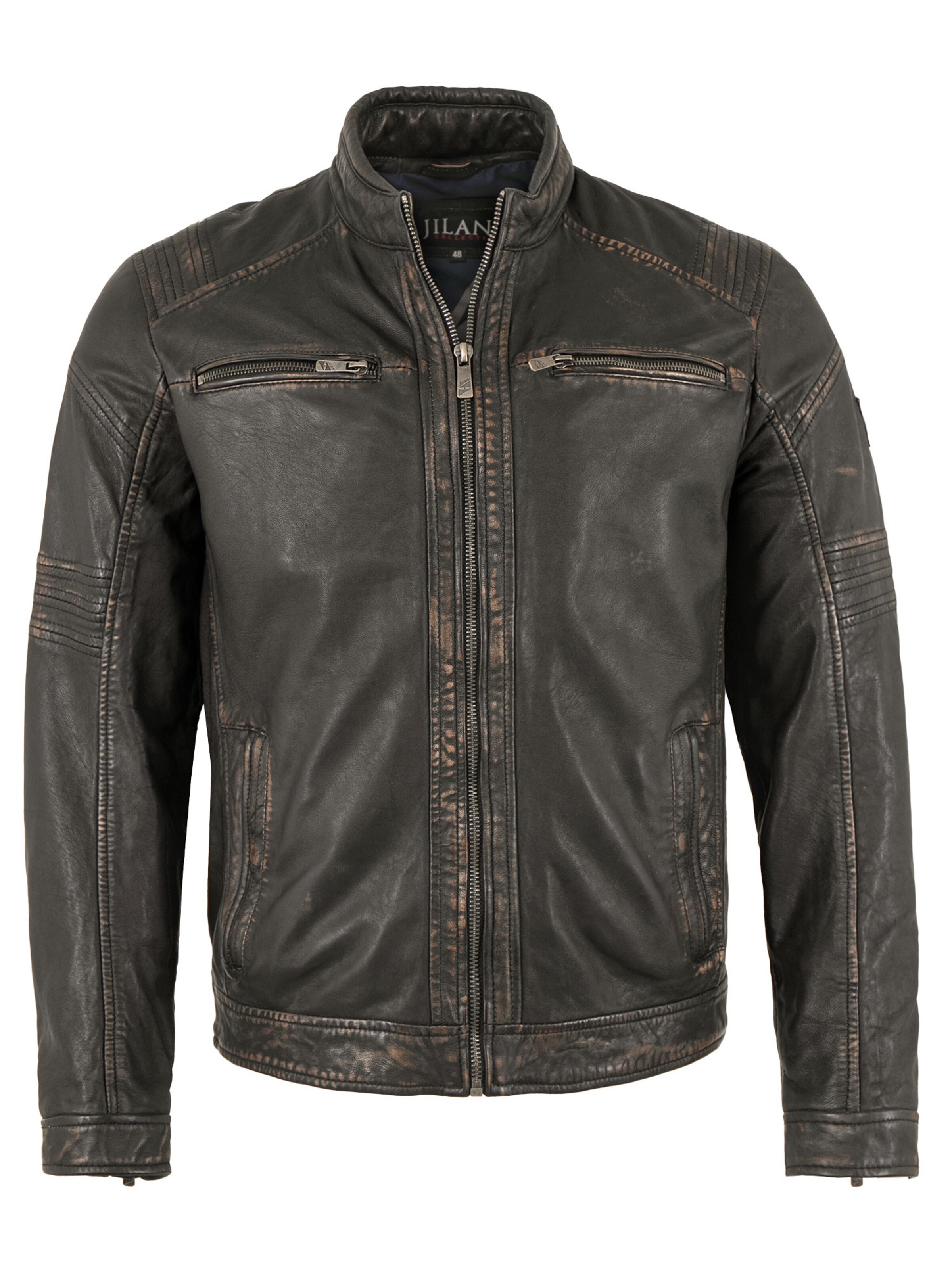 Lederjacken24 Between-Season Jacket 'Stantfort / Sandford' in Black: front