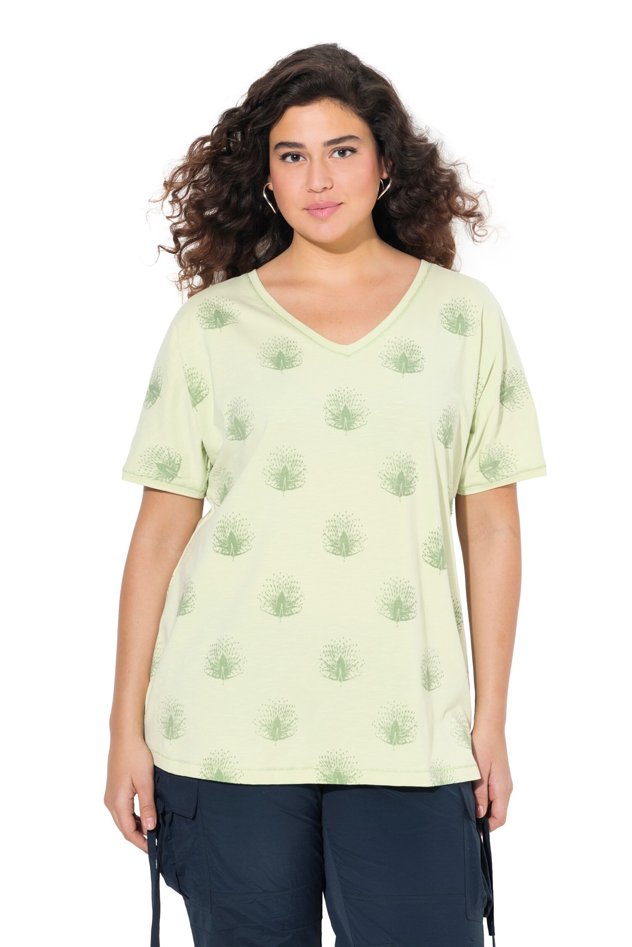 T-shirt Ulla Popken en vert : devant