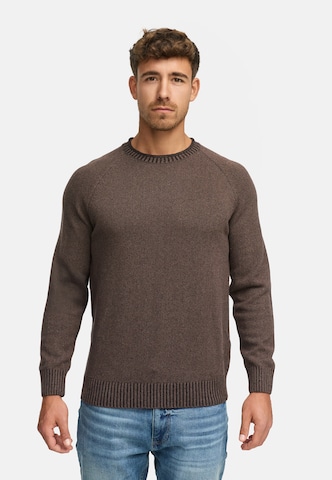 INDICODE JEANS Trui 'Massum' in Bruin: voorkant