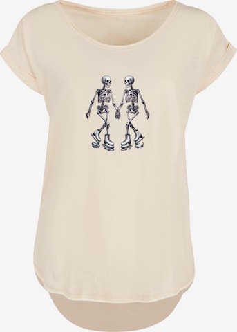 T-shirt 'Skeleton Couple Ice Skating Valentine's Day Gift' F4NT4STIC en beige : devant