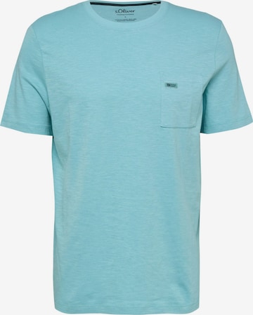 s.Oliver Shirt 's.Oliver - Heren t-shirt' in Blauw: voorkant