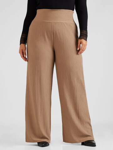 Wide leg Pantaloni 'JURLI' di PIECES Curve in marrone: frontale