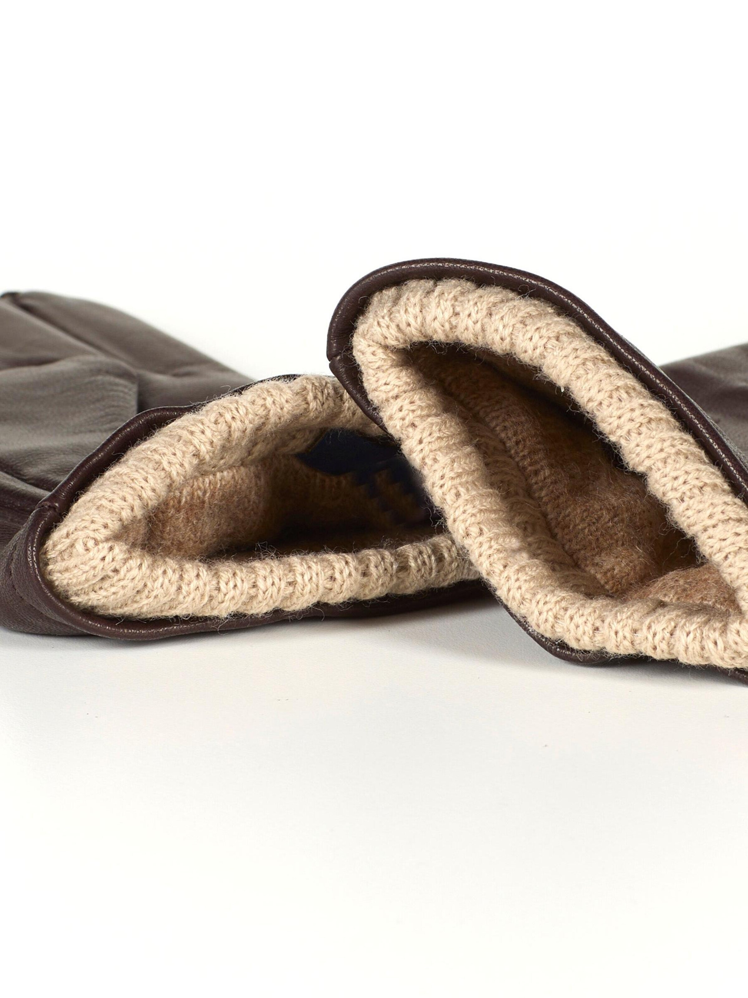Howard London - Guantes con dedos 'Leather Gloves Ted Dark Brown' en marrón