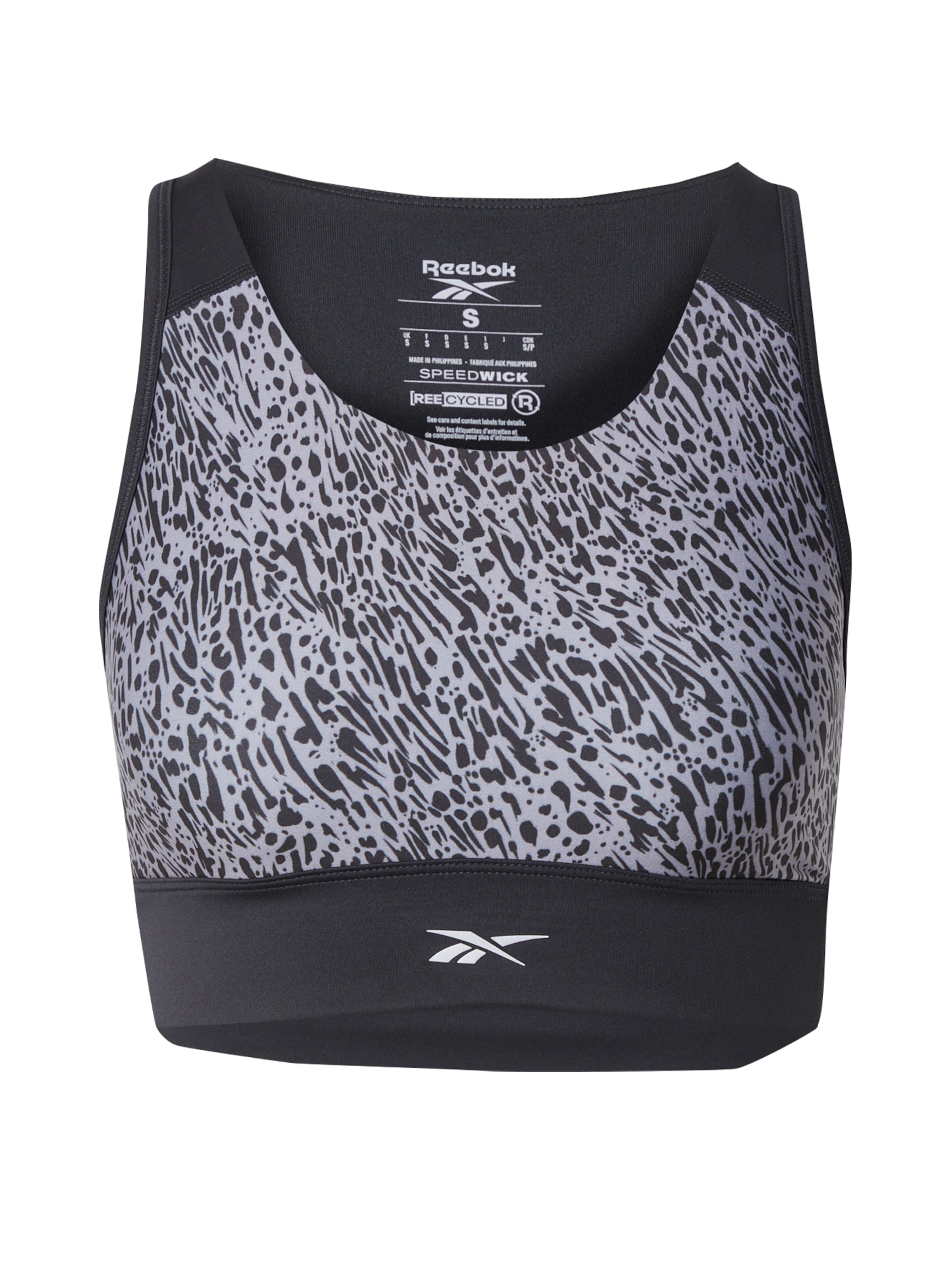 Reebok Бюстье Спортивный бюстгальтер в Черный: спереди