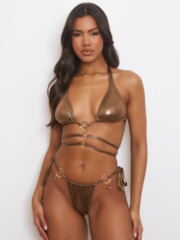 Moda Minx Triangle Bikini Top in Brown