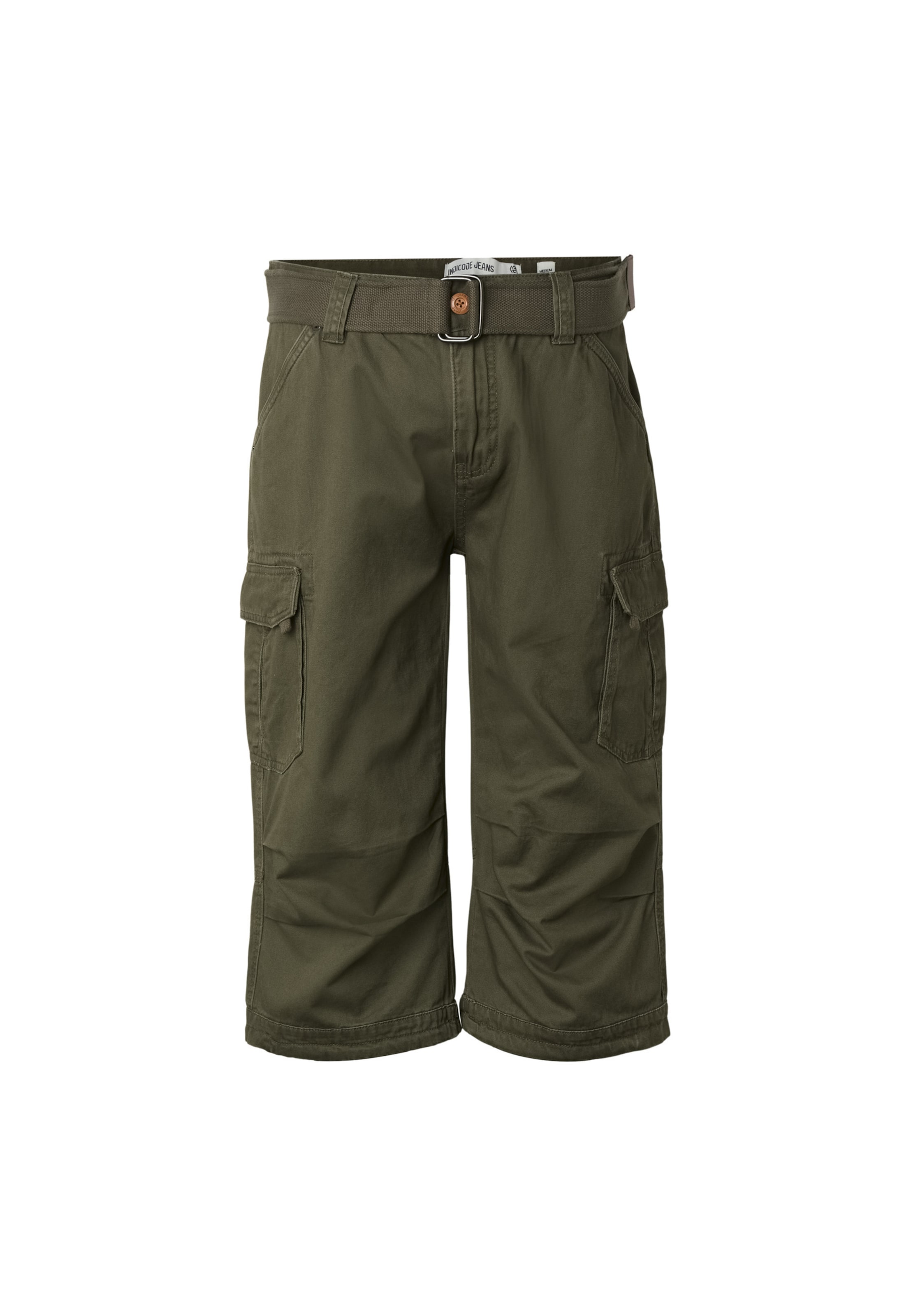 INDICODE JEANS Normalny krój Bojówki 'INColos' w kolorze zielony: przód