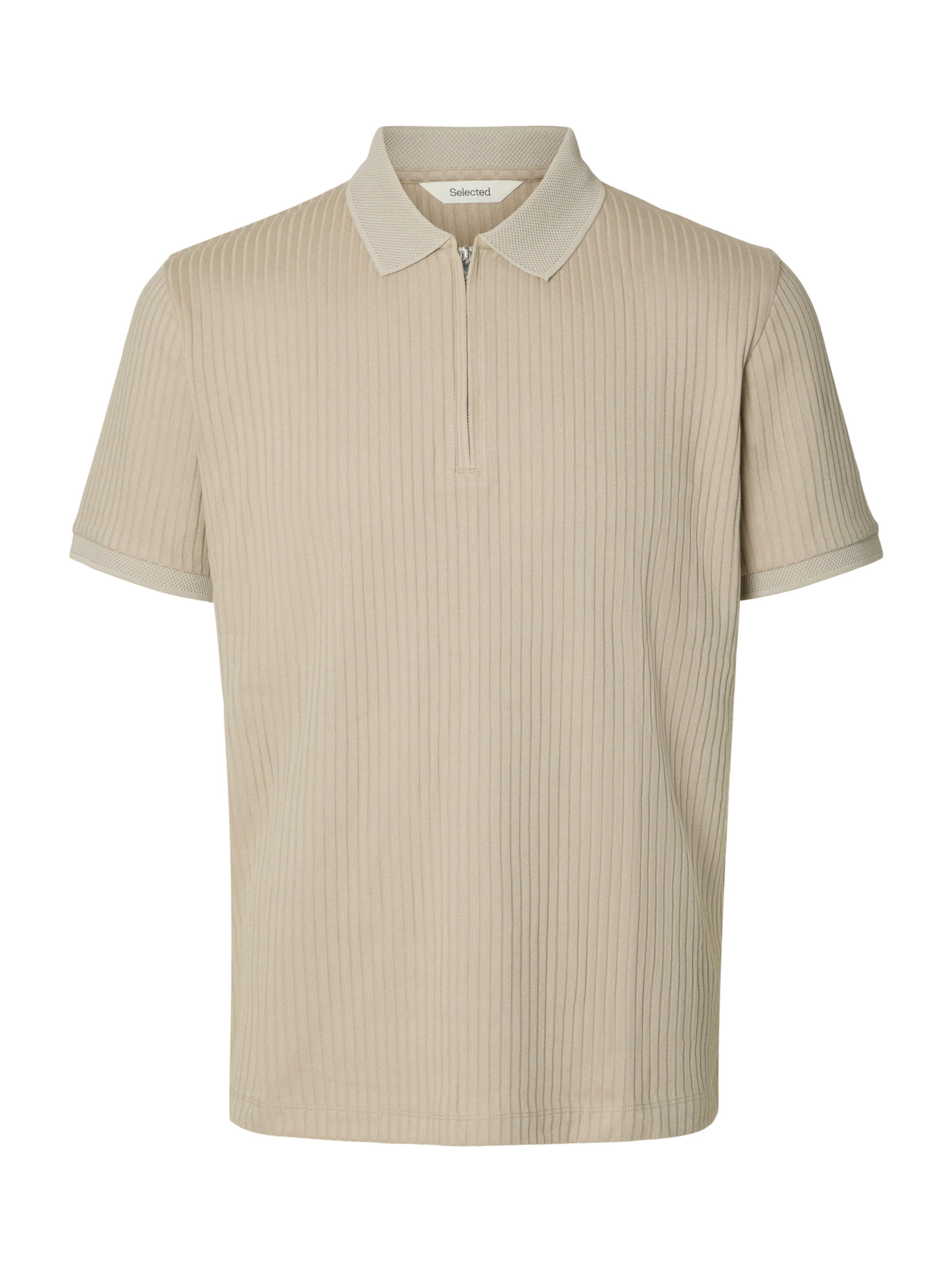 T-Shirt 'SLHFave' SELECTED en beige : devant