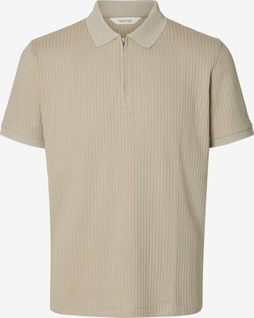 T-Shirt 'SLHFave' SELECTED en beige : devant