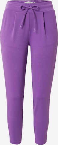 ICHI Pleat-Front Pants 'KATE' in Purple: front