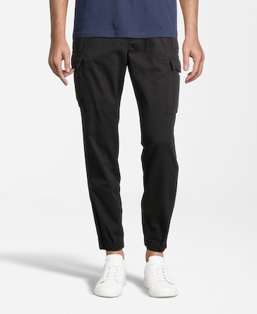 Effilé Pantalon cargo AÉROPOSTALE en noir : devant