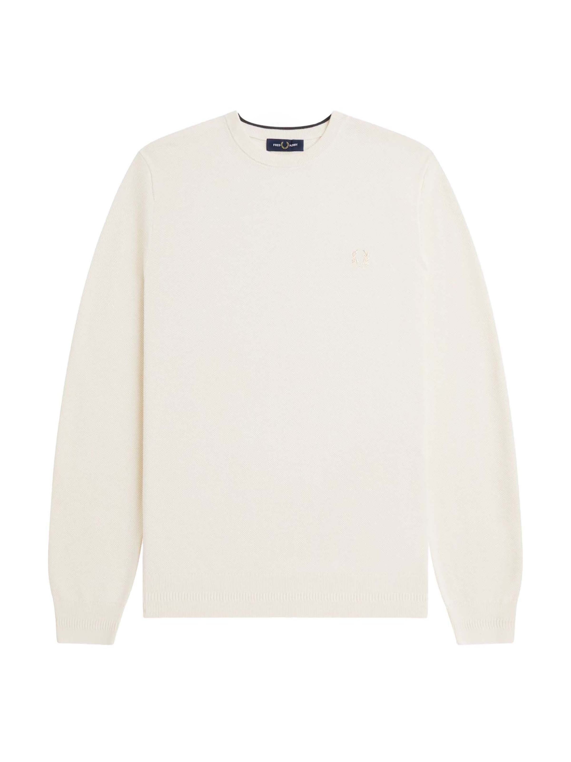 Pull-over 'Fp Piqué' Fred Perry en blanc : devant