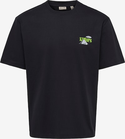 Only & Sons Majica 'ONSVINCENT' veličine XS u svijetlosiva / tamo siva / jabuka / crna, Pregled proizvoda