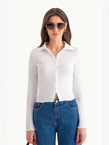 Hiccup Blouse in Wit: voorkant