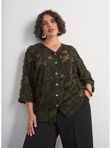 Zizzi Blouse in Groen: voorkant