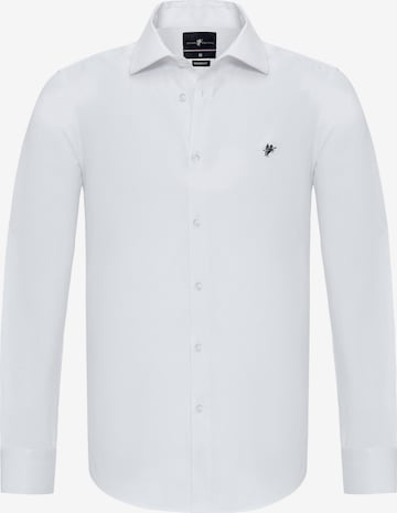 DENIM CULTURE Regular fit Button Up Shirt 'Jon' in White: front