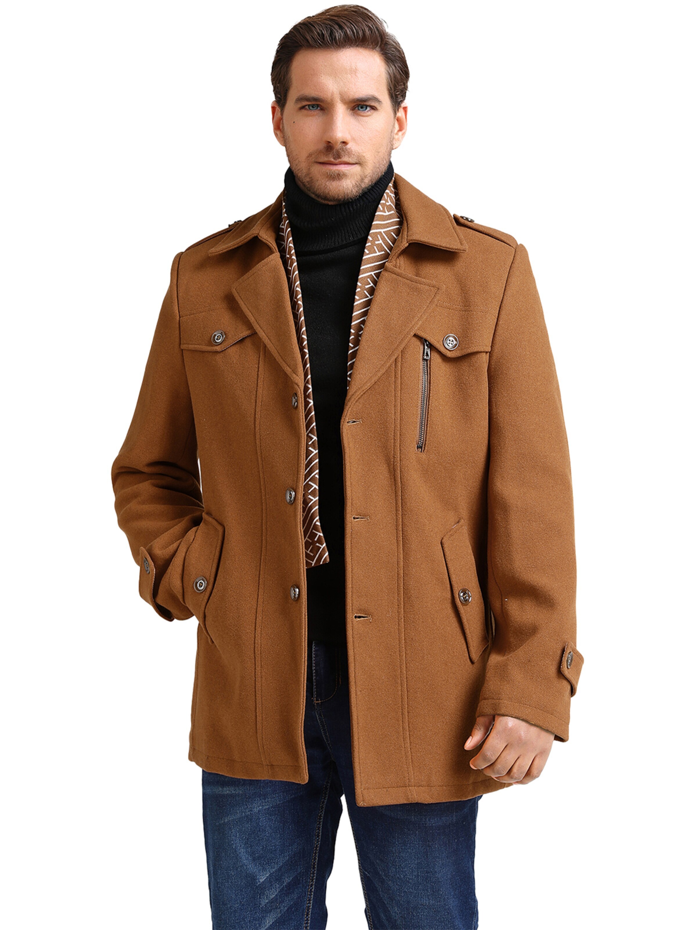 YOUTHUP Winter Coat in Brown: front