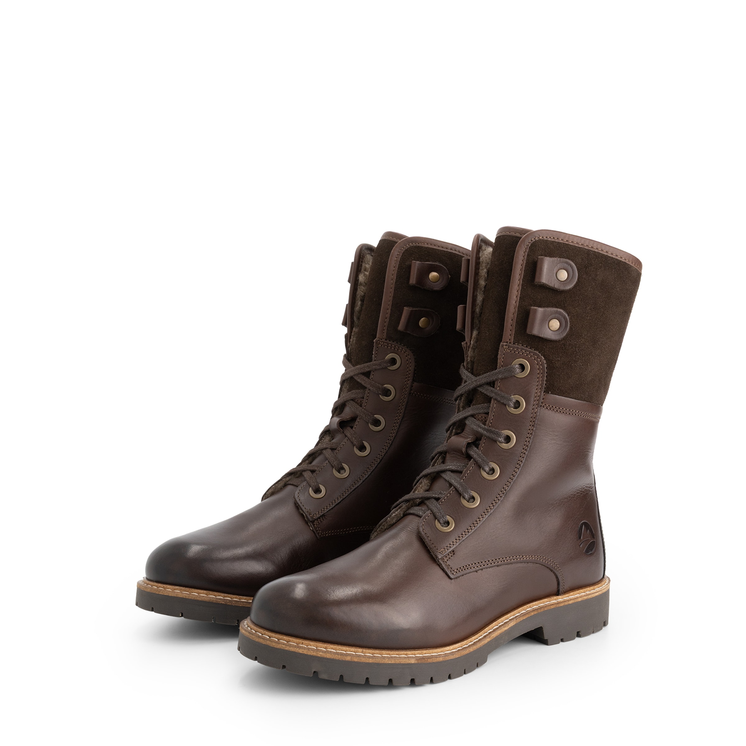 Travelin Lace-Up Boots 'Kongea' in Brown