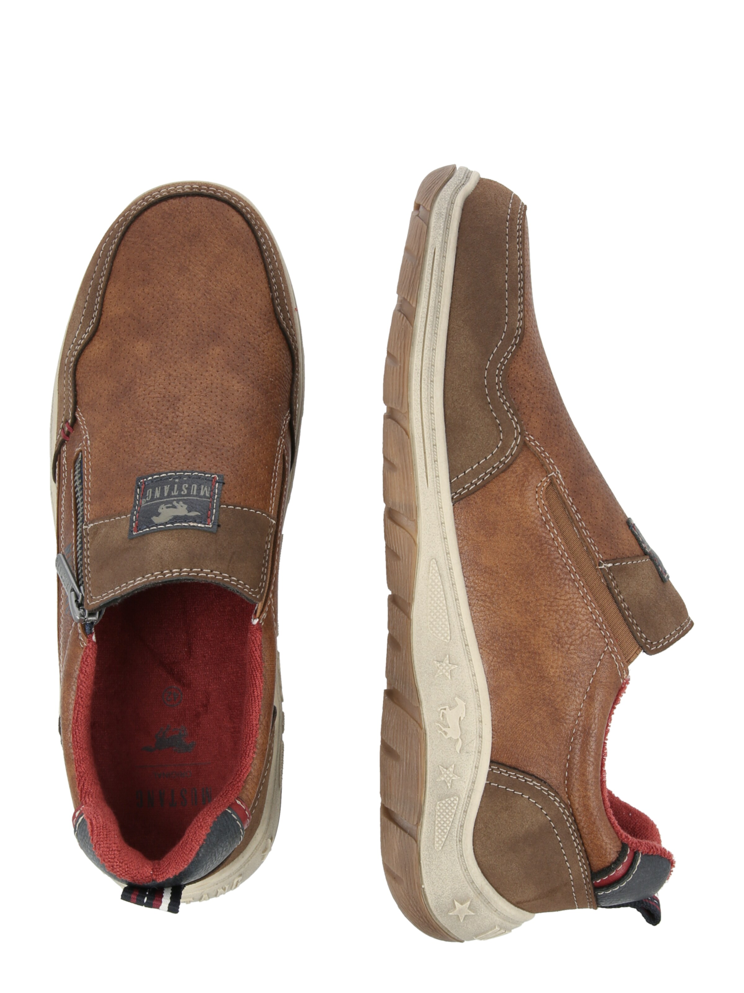 MUSTANG - Sapatilhas slip-on em castanho