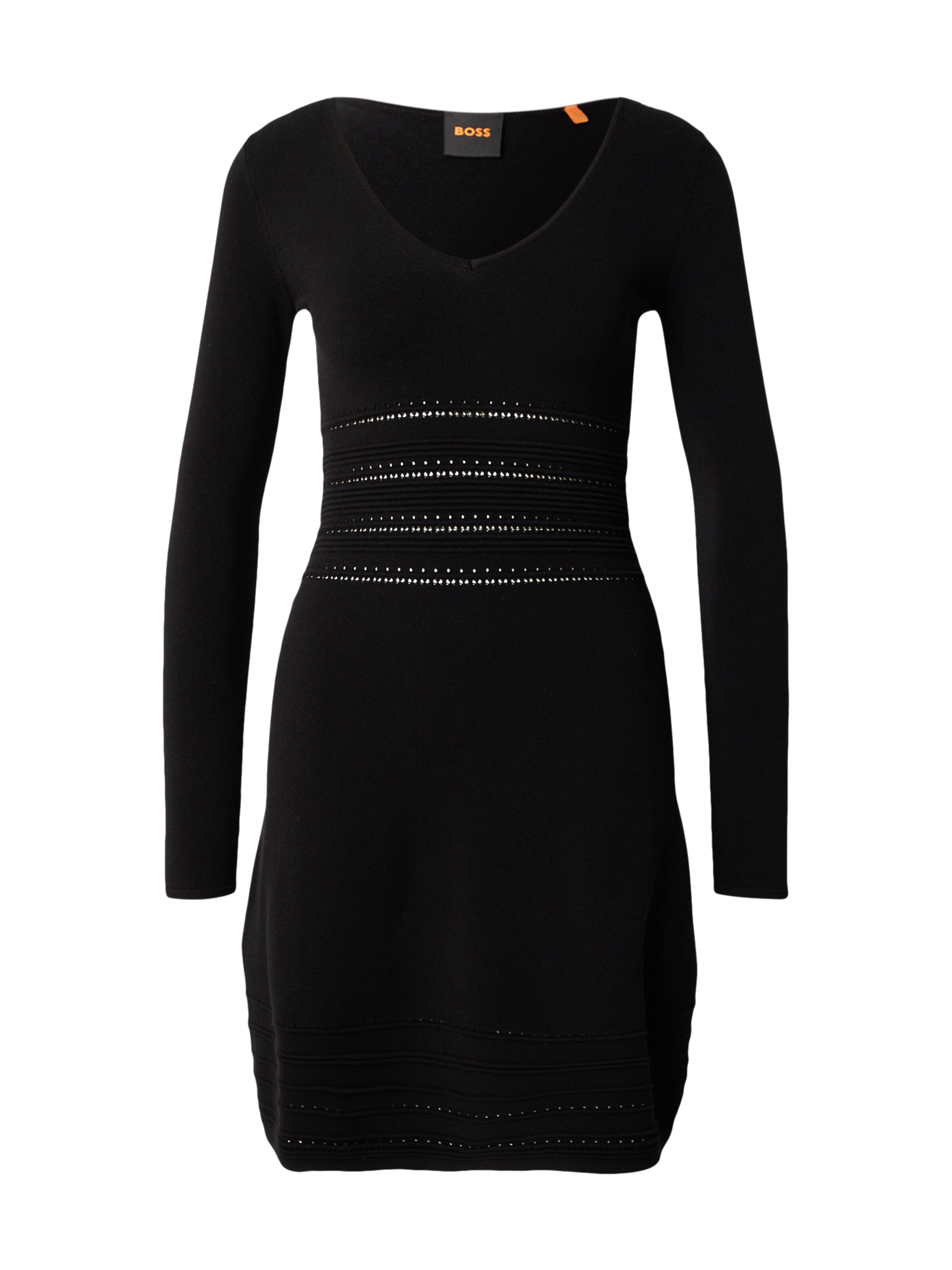 BOSS Strikkjole 'C_Fudino' i sort: forside