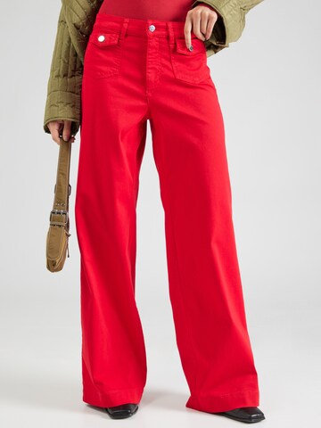 MAC Wide Leg Hose 'DREAM' in Rot: Vorderseite