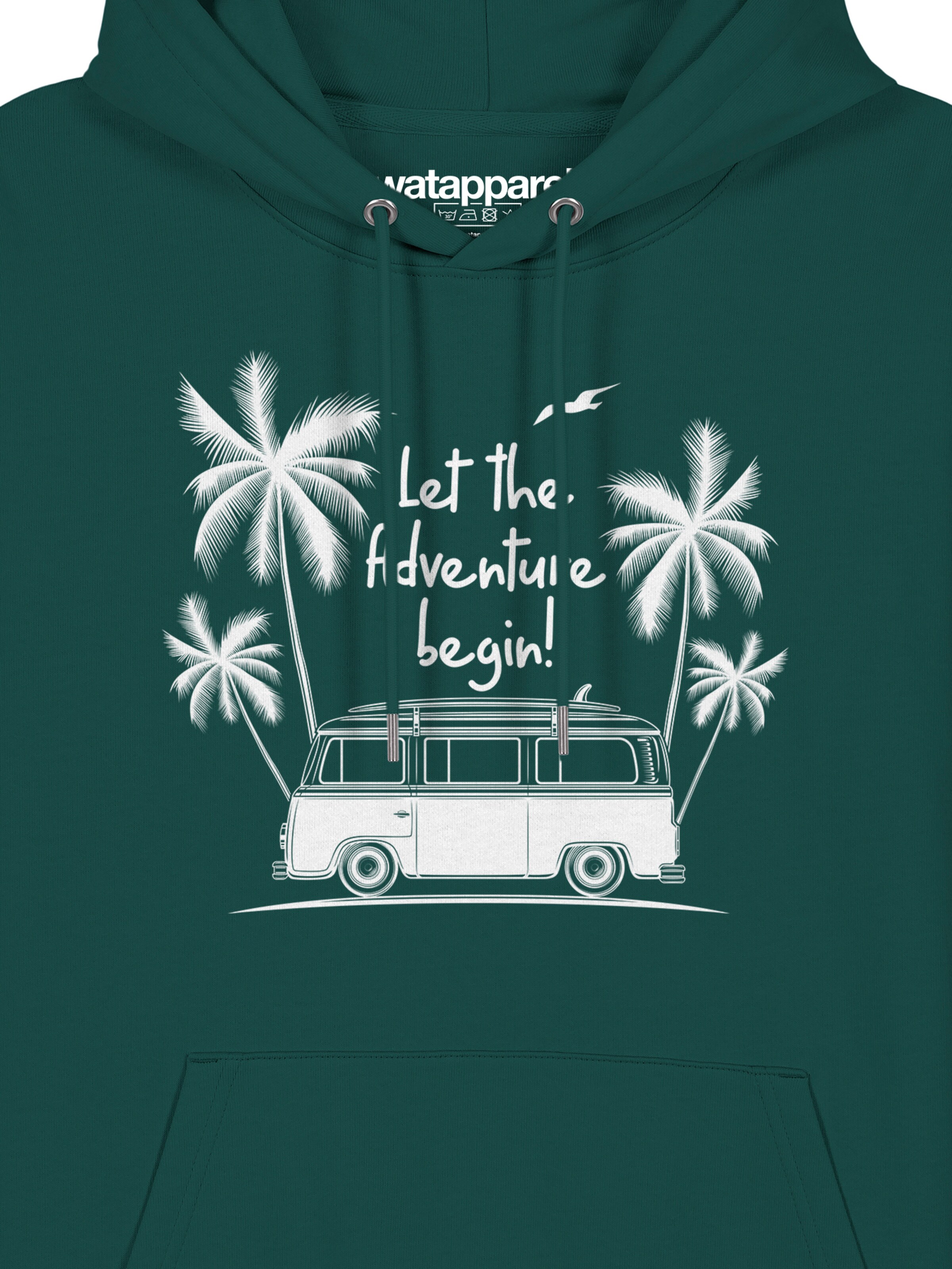 Watapparel Sweatshirt ' Let the adventure begin ' in Groen