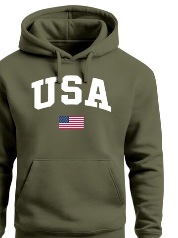 Neverless Sweatshirt 'USA Flag' in Green