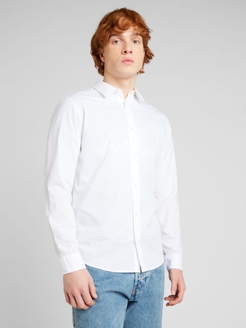 Coupe regular Chemise 'LUCAS' JACK & JONES en blanc : devant