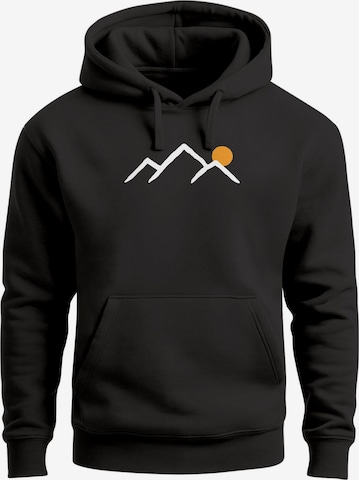Neverless Sweatshirt 'Mountain Sun' in Schwarz: Vorderseite