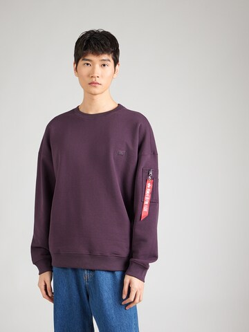 ALPHA INDUSTRIES Sweatshirt 'Essentials' in Lila: Vorderseite