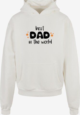 Merchcode Sweatshirt 'Fathers Day - Best Dad In The World' in Beige: voorkant